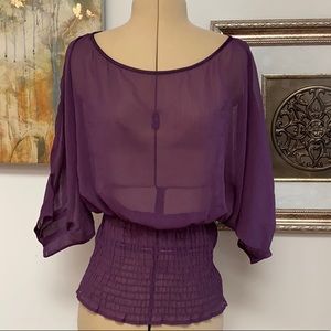Guess Small, Romantic Sheer Top, Small, NWOT